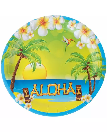 8 papírových talířů Aloha 23 cm