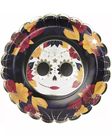 8 papírových talířů Dia de los Muertos 23 cm
