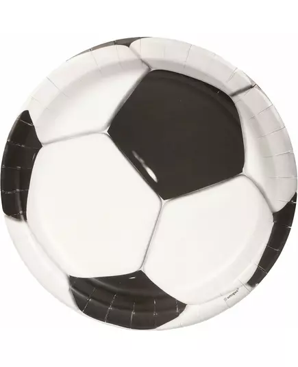 8 fotbalových papírových talířů 23 cm