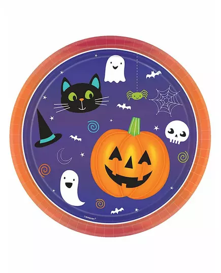 8 papírových talířů Halloween Friends 23 cm
