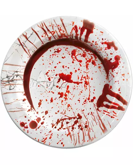 6 krvavých halloweenských papírových talířů 23 cm