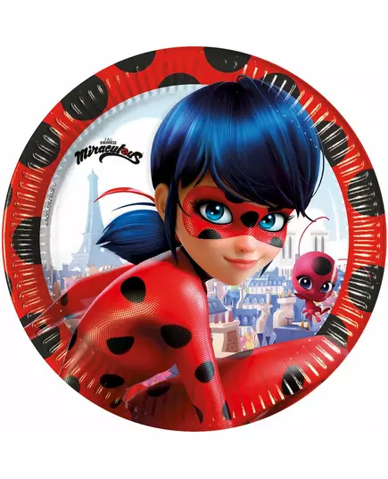 8 papírových talířů Miraculous Ladybug 23 cm