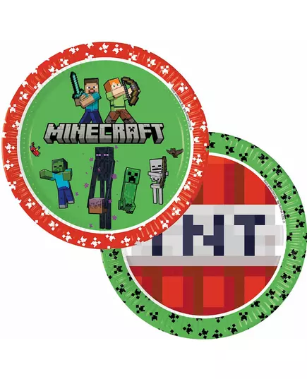 8 papírových talířů Minecraft 23cm