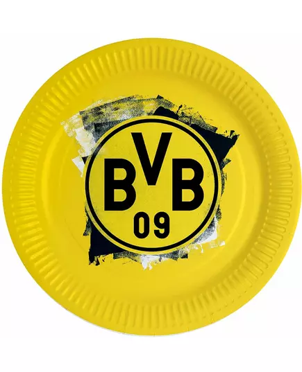 8 kulatých papírových talířů Borussia Dortmund 23 cm