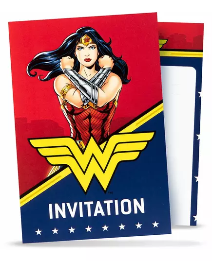 8 pozvánek Wonder Woman s obálkami 10x16cm