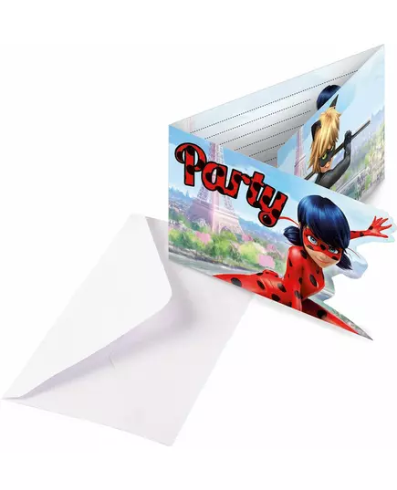 8 pozvánek Ladybug s obálkami