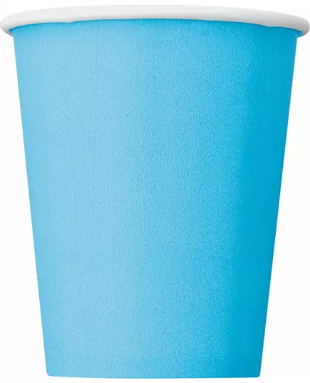 8 pastelově modrých kartonových kelímků 270 ml