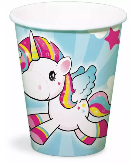 8 kartonových kelímků Unicorn 250 ml
