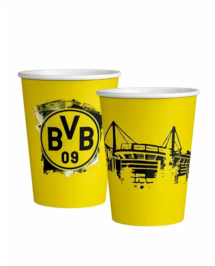 8 papírových kelímků Borussia Dortmund 250 ml
