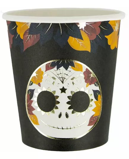 8 papírových kelímků Dia de los Muertos 200 ml