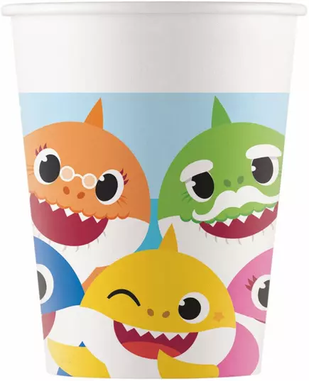 8 kartonových kelímků Baby Shark 200 ml