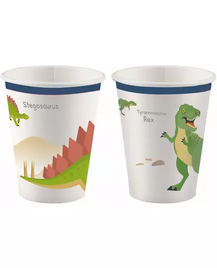 8 velkých papírových kelímků dinosaurus 250 ml