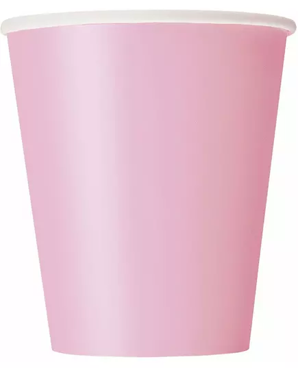 8 světle růžových kartonových kelímků 210 ml