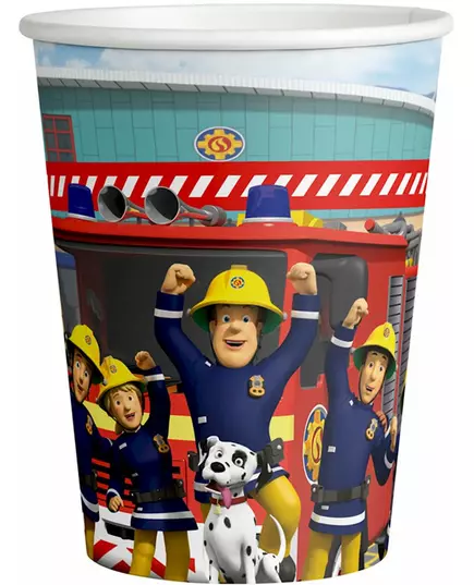 8 papírových kelímků Fireman Sam 250 ml