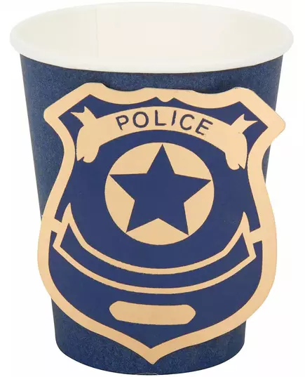 8 papírových kelímků policie navy/zlatá 255 ml