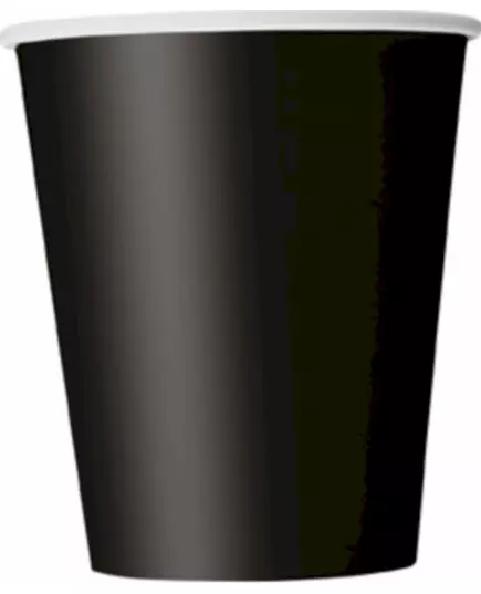 8 černých kartonových kelímků 210 ml