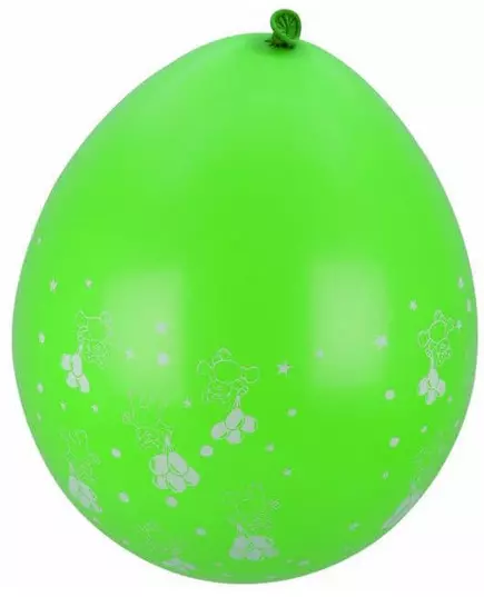 8 zelených balónků se vzorem malého medvídka