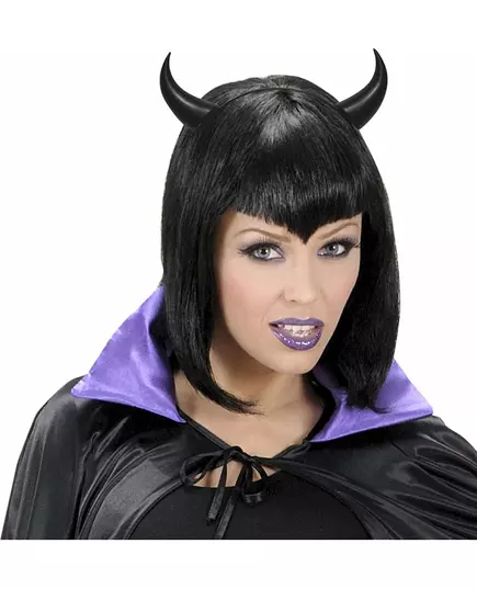 Černá čelenka s rohy pro dospělé Halloween