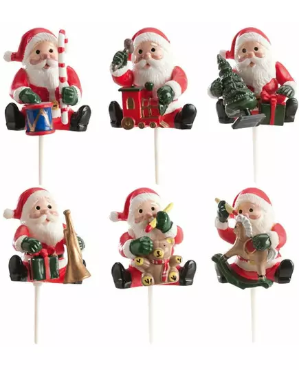 6 vánočních dekorací na zápich Santa Claus