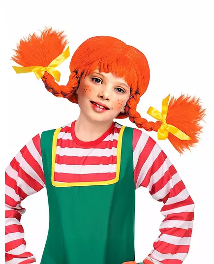 Červená pletená paruka pro dívky