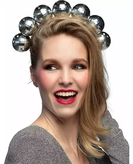 Čelenka se stříbrnou disco koulí pro dospělé