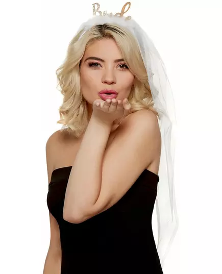 Čelenka nevěsta se závojem pro dospělé EVJF