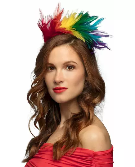 Duhová péřová čelenka pro dospělé