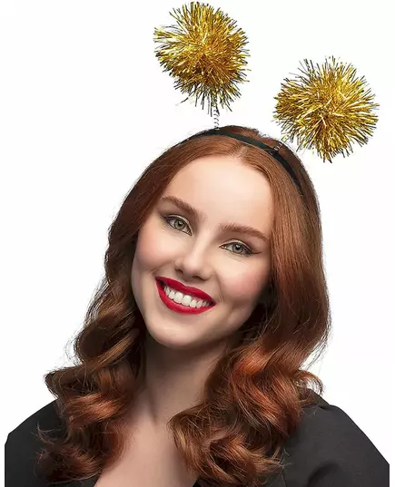 Čelenka se zlatými bambulemi pro dospělé