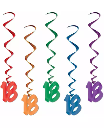 5 vícebarevných spirálových závěsů 18 let