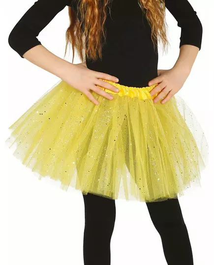 Žluté flitrované tutu pro dívky