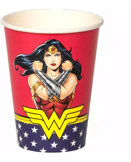 8 Wonder Woman papírových kelímků 210 ml