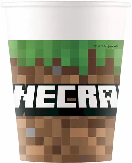 8 papírových kelímků Minecraft 200ml