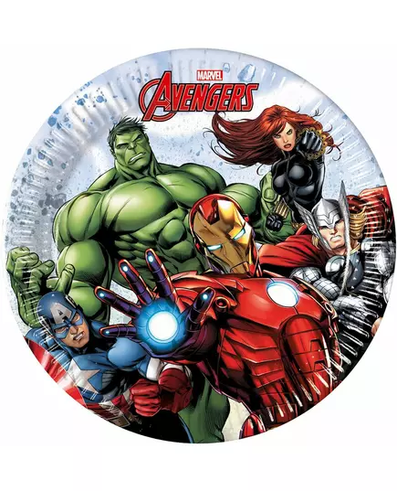 8 malých papírových talířů Avengers Mighty 20 cm