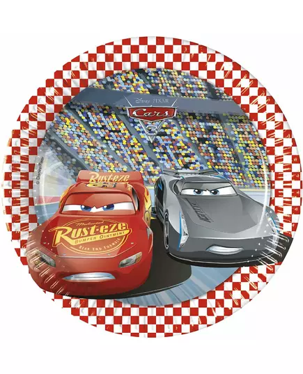 8 malých papírových talířů Cars 3 20 cm