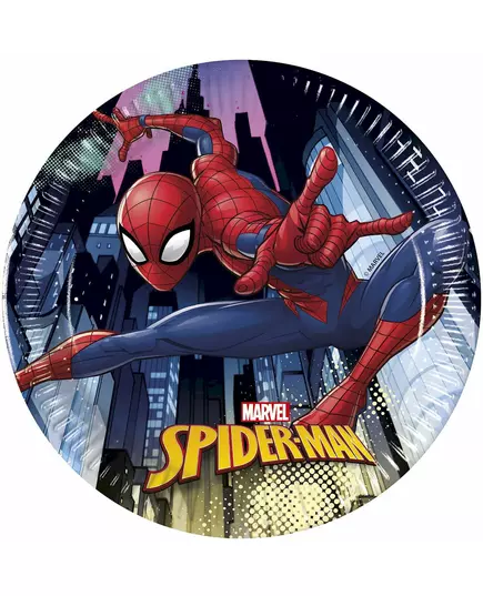 8 malých papírových talířů Spiderman 20 cm