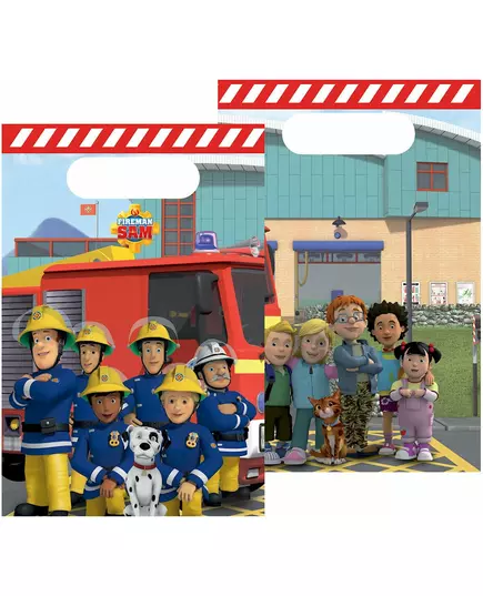 8 plastových tašek Fireman Sam 16 × 23 cm