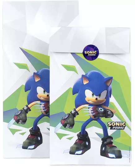 8 dárkových tašek Sonic Prime 15x30 cm