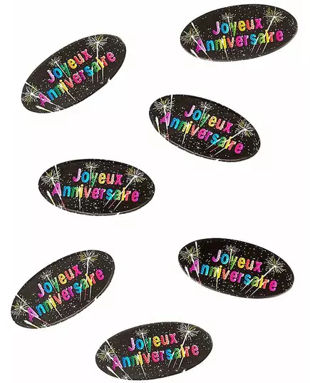 80 papírových stolních konfet Birthday Fireworks 4 x 2 cm