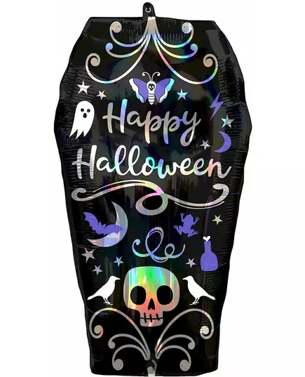 Fóliový balónek Halloween rakev iridescentní 38 × 68 cm
