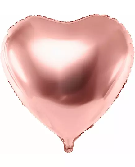 Metalický fóliový balónek srdce rose gold 45 cm