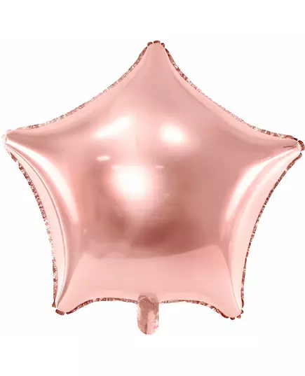 Metalický fóliový balónek hvězda rose gold 48 cm