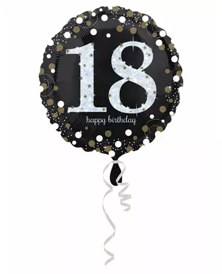 Holografický fóliový balónek Happy Birthday 18 Years Old