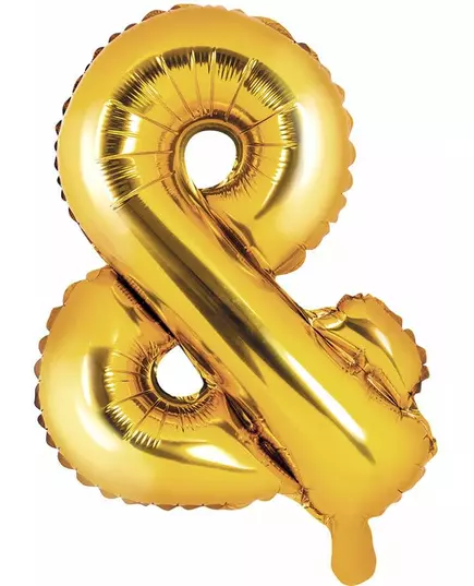 Fóliový balónek zlatý symbol & 35 cm