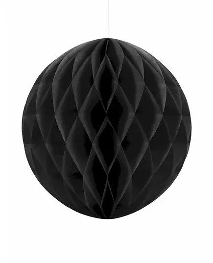 Černá voštinová papírová koule 20 cm