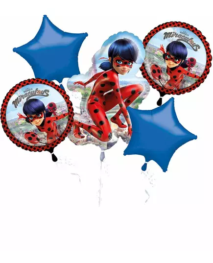 Kytice 5 fóliových balónků Ladybug