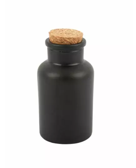 Matná černá lékárnická lahvička se špuntem 11 cm 125 ml