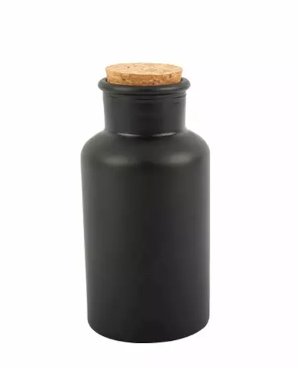 Matná černá lékárnická lahvička se špuntem 17 cm 500 ml