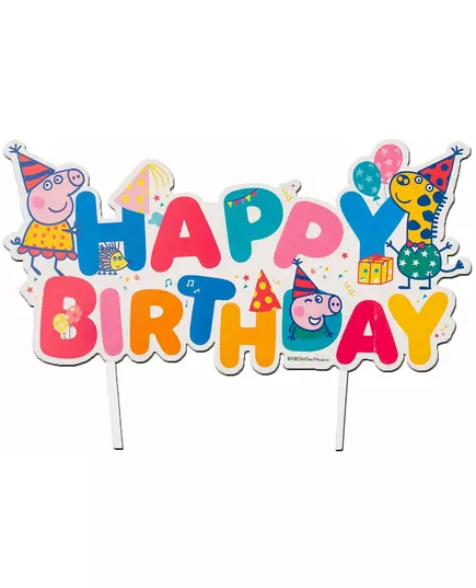Dortový topper Happy Birthday Peppa Pig 17 cm