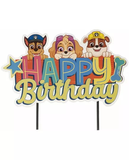 Dortový topper Happy Birthday Paw Patrol 17,5 cm