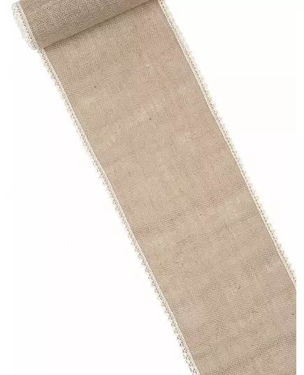 Jutový a krajkový běhoun na stůl 20 cm x 5 m
